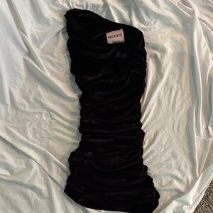Miscreants Black Ruched Dress